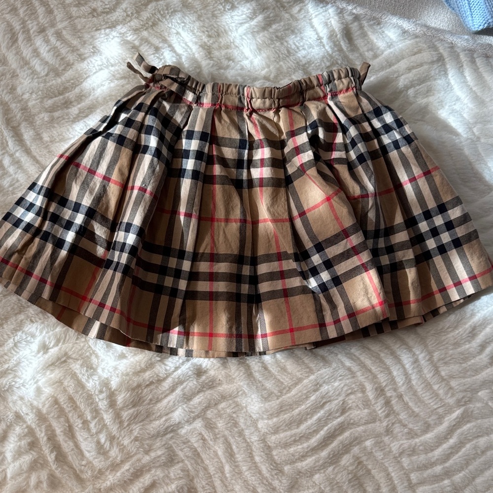Burberry Kids Tan Plaid Skirt